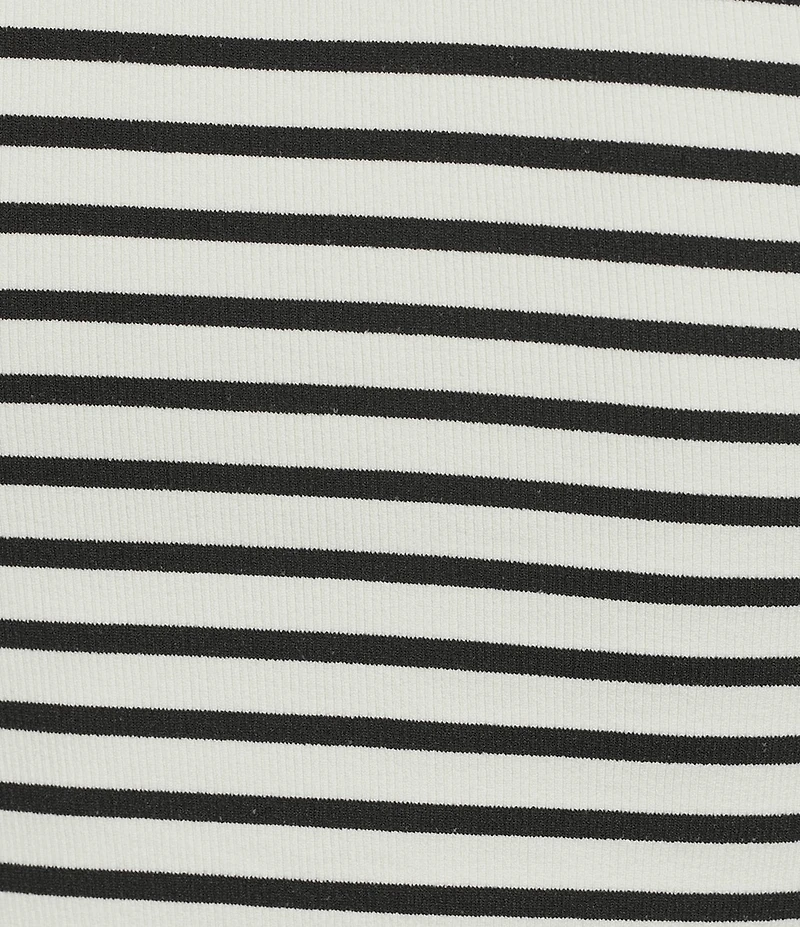 Gibson & Latimer Seamless Striped Ribbed Knit Scoop Neck Sleeveless Tank Top