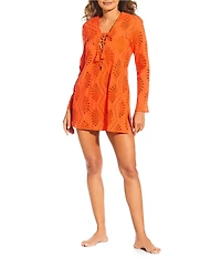 Gibson & Latimer Solid Eyelet Tunic Dress Cover-Up