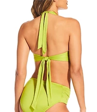 Gibson & Latimer Solid V-Wire Halter Swim Top