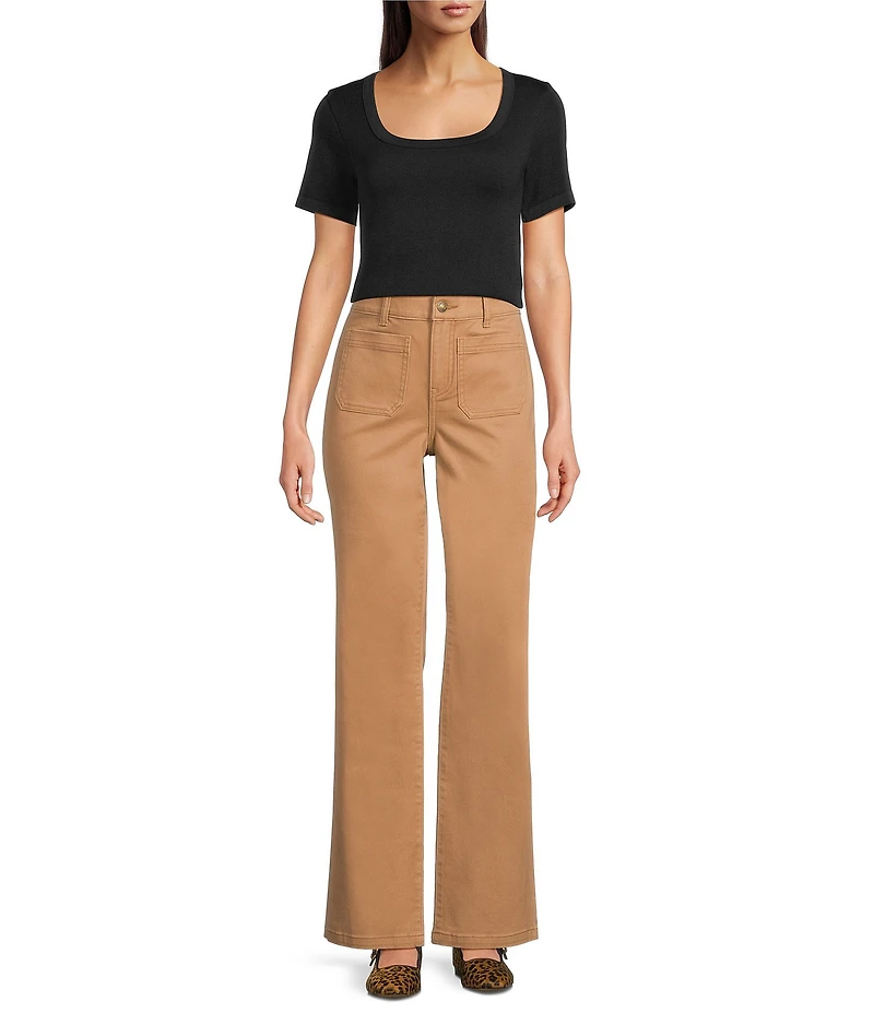 Gibson & Latimer Stretch Knit Square Neck Short Sleeve Shirt