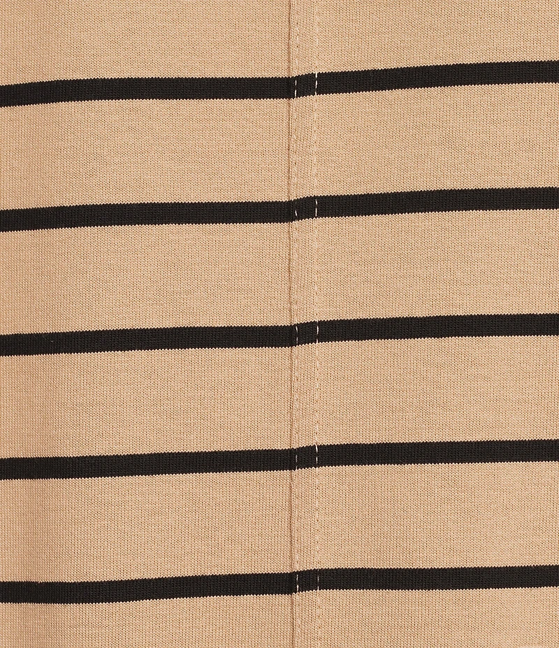 Gibson & Latimer Stripe Print Knit Crew Neck 3/4 Puff Sleeve Tee Shirt