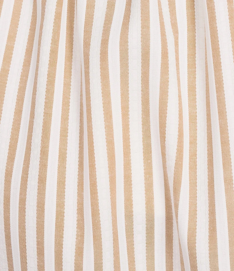 Gibson & Latimer Stripe Seersucker Tie Waist A-Line Coordinating Midi Skirt