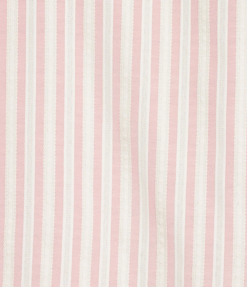 Gibson & Latimer Stripe Seersucker V-Neck 3/4 Sleeve Coordinating Blouse