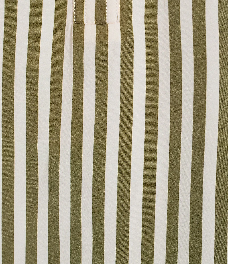 Gibson & Latimer Stripe Split V Neck Short Sleeve Woven Blouse