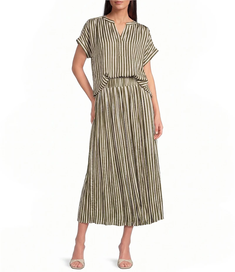 Gibson & Latimer Striped Coordinating Maxi Skirt