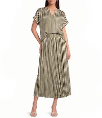 Gibson & Latimer Striped Coordinating Maxi Skirt