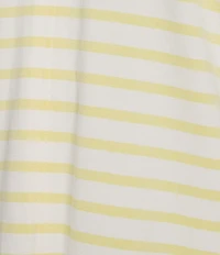 Gibson & Latimer Striped Knit V-Neck Cap Sleeve Shirttail Tee Shirt