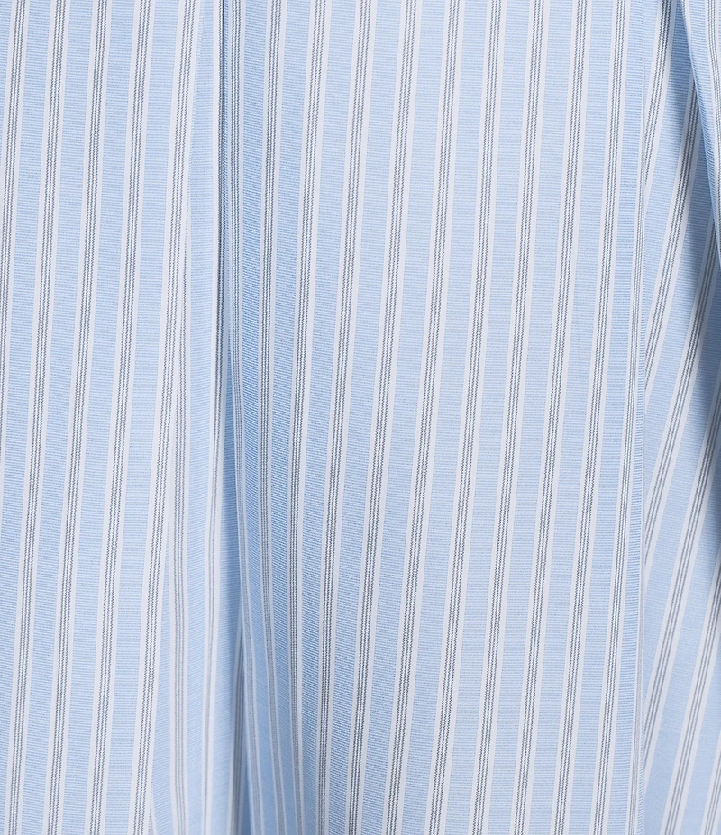 Gibson & Latimer Striped Woven Poplin High Rise Pleated A-Line Flounce Coordinating Midi Skirt