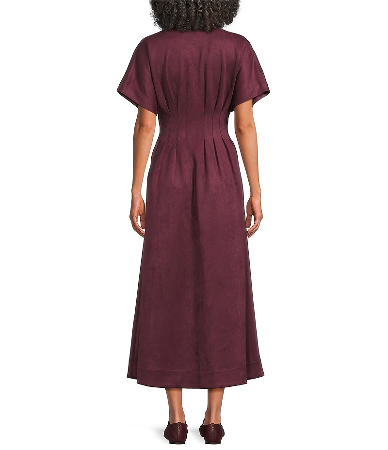 Gibson & Latimer Suede Collar Neck Short Sleeve Dress