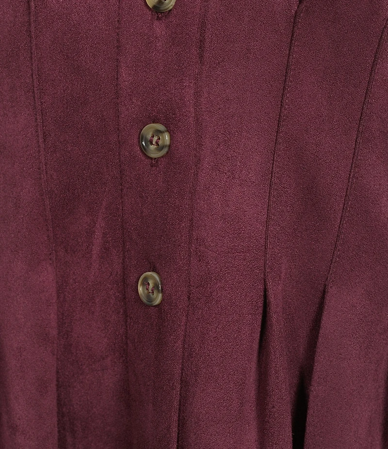 Gibson & Latimer Suede Collar Neck Short Sleeve Dress