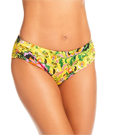 Gibson & Latimer Summer Flavor Side Shirred Mid Rise Swim Bottom
