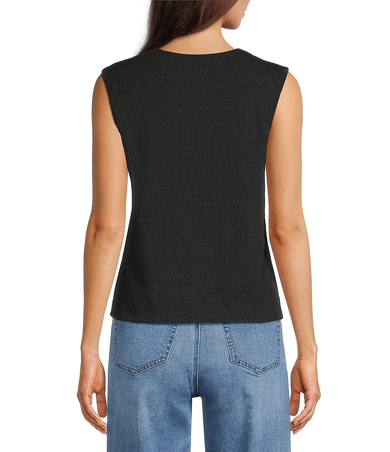 Gibson & Latimer Textured V-Neck Sleeveless Knit Button Front Vest