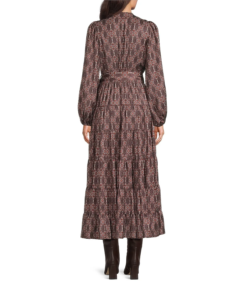 Gibson & Latimer V-Neck Long Bell Sleeve Dress