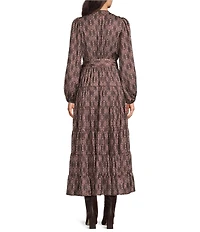 Gibson & Latimer V-Neck Long Bell Sleeve Dress