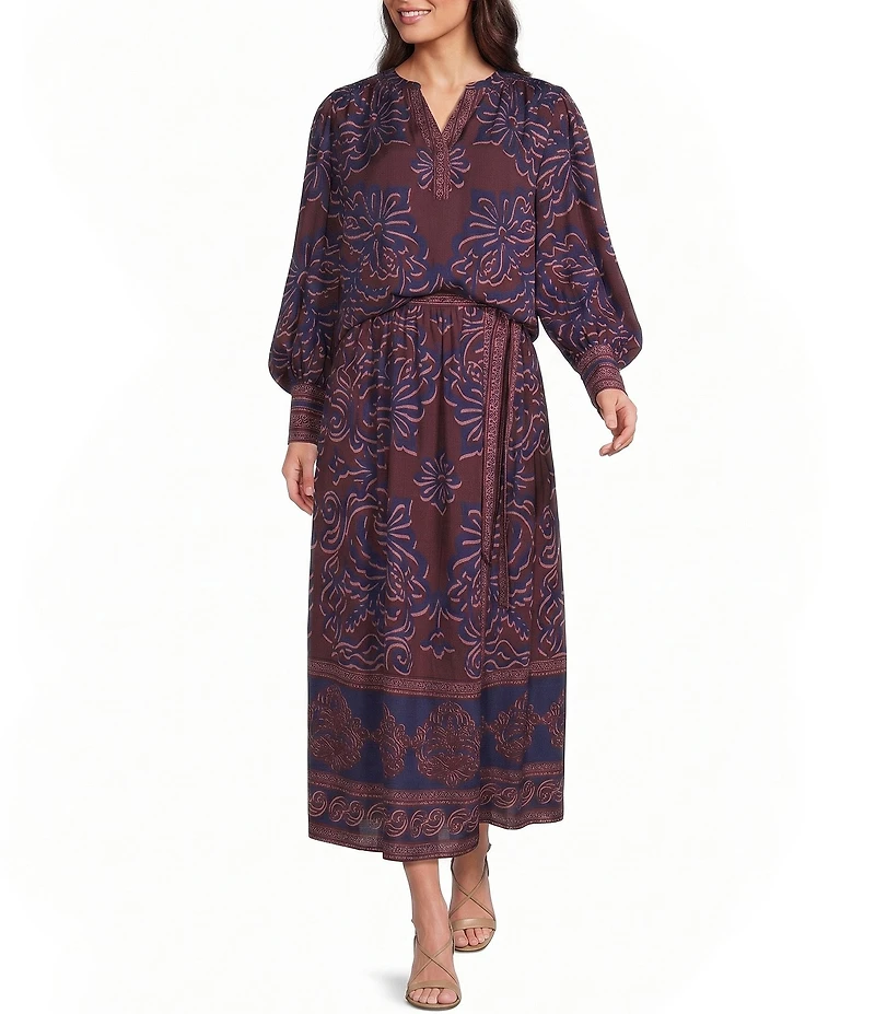 Gibson & Latimer V-Neck Long Puff Sleeve Blouse