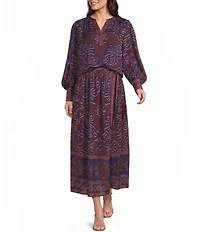 Gibson & Latimer V-Neck Long Puff Sleeve Blouse
