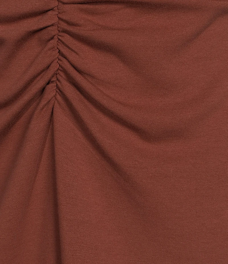 Gibson & Latimer V-Neck Sleeveless Ruched Knit Midi Dress