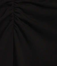 Gibson & Latimer V-Neck Sleeveless Ruched Knit Midi Dress