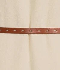 Gibson & Latimer Wool Blend Knit Crew Neck Dropped Long Sleeve Sweater Top Pleated Shift Midi Twofer Dress