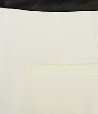 Gibson & Latimer Woven Contrast High Rise Pleated Wide Leg Coordinating Trousers