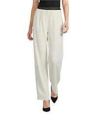 Gibson & Latimer Woven Contrast High Rise Pleated Wide Leg Coordinating Trousers