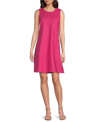 Gibson & Latimer Woven Crew Neck Sleeveless Deep Backline Twist Caftan Dress