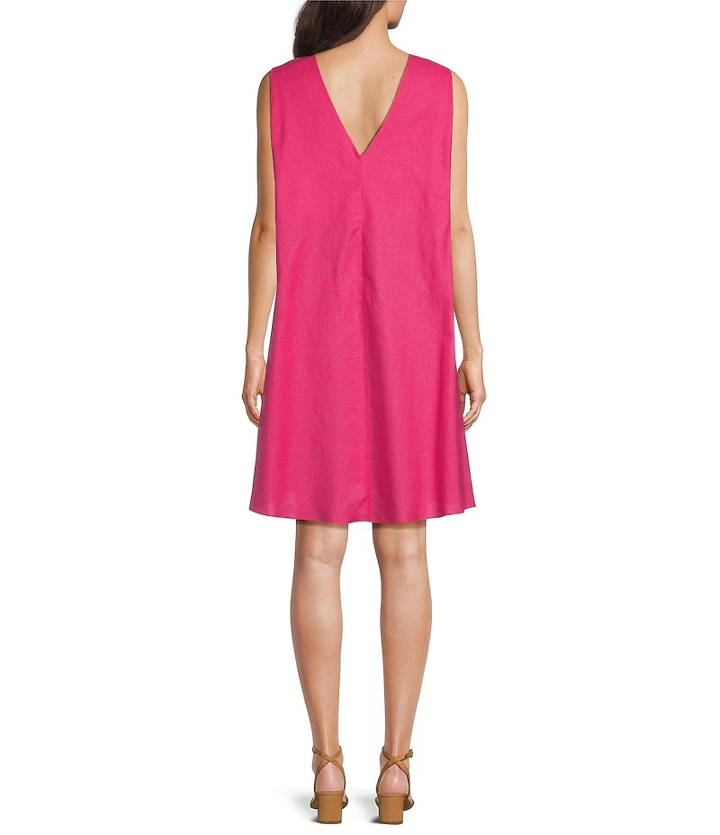 Gibson & Latimer Woven Crew Neck Sleeveless Deep Backline Twist Caftan Dress