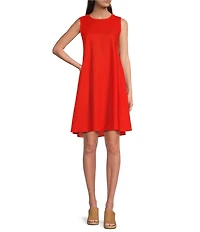Gibson & Latimer Woven Crew Neck Sleeveless Deep Backline Twist Caftan Dress