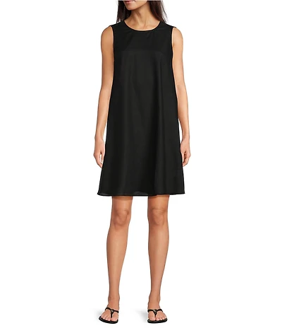 Gibson & Latimer Woven Crew Neck Sleeveless Deep Backline Twist Caftan Dress