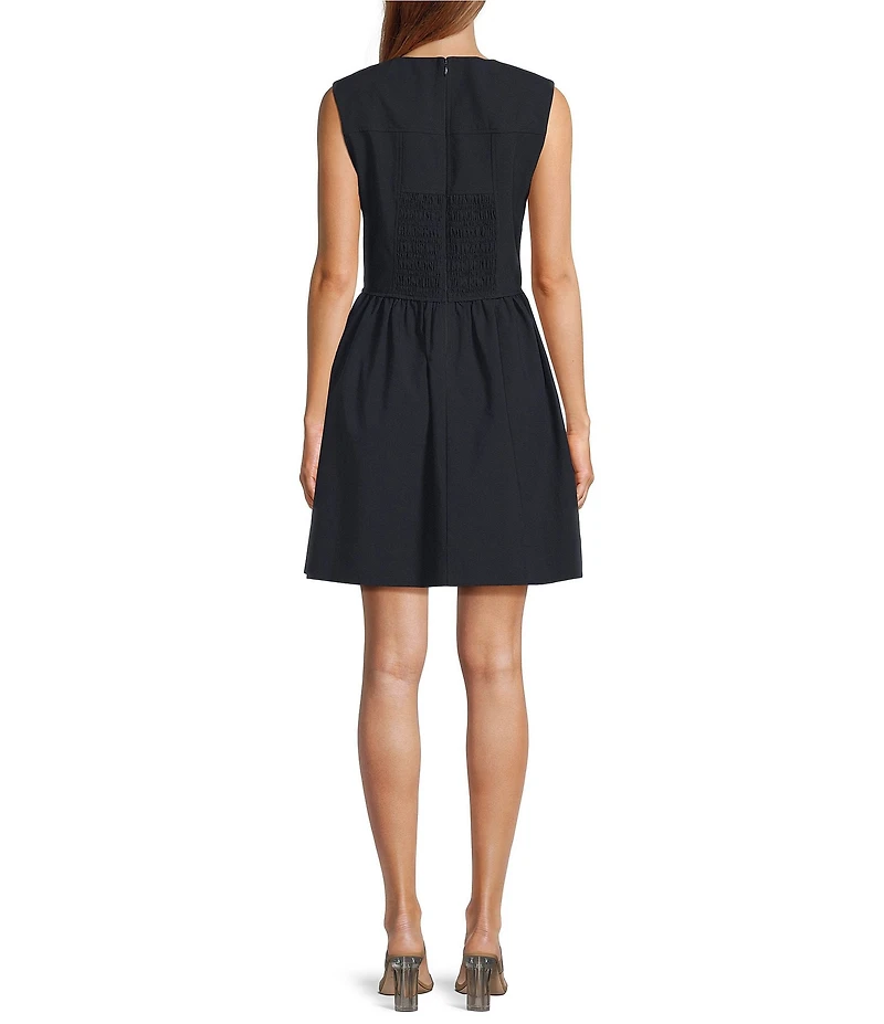 Gibson & Latimer Woven Crew Neck Sleeveless Mini Dress