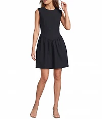 Gibson & Latimer Woven Crew Neck Sleeveless Mini Dress