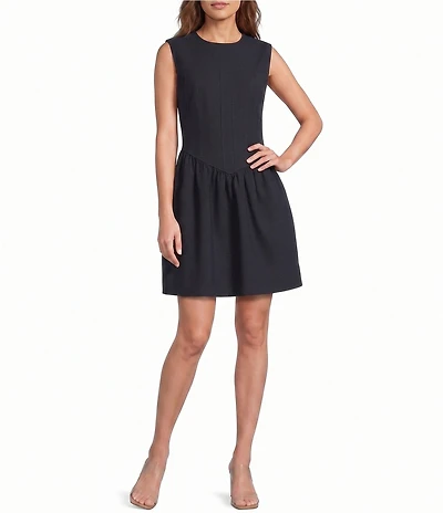 Gibson & Latimer Woven Crew Neck Sleeveless Mini Dress