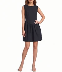 Gibson & Latimer Woven Crew Neck Sleeveless Mini Dress
