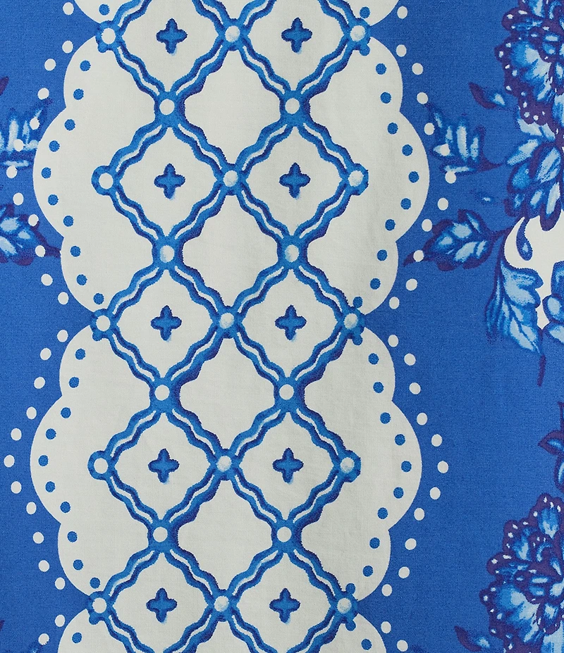 Gibson & Latimer Woven Floral Print V-Neck Sleeveless A-Line Flounce Maxi Dress