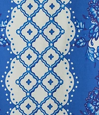 Gibson & Latimer Woven Floral Print V-Neck Sleeveless A-Line Flounce Maxi Dress