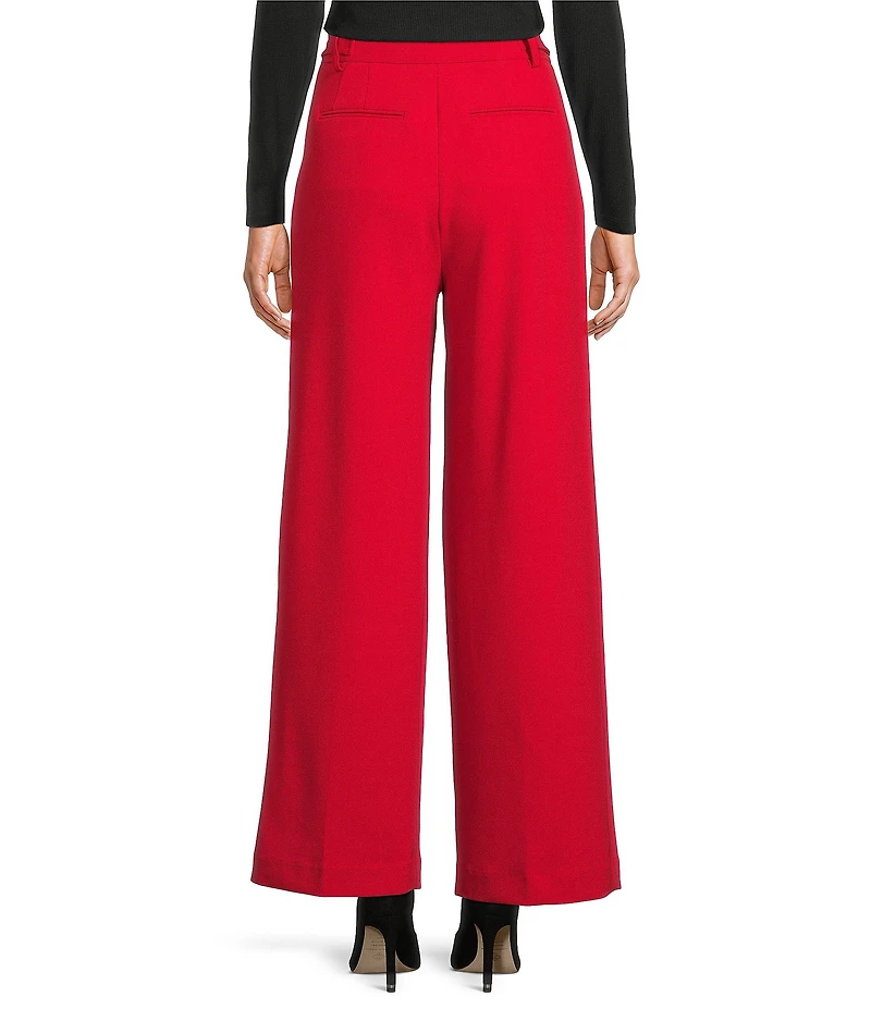 Gibson & Latimer Woven High Rise Pleated Front Wide Leg Coordinating Trousers