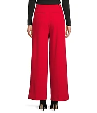 Gibson & Latimer Woven High Rise Pleated Front Wide Leg Coordinating Trousers