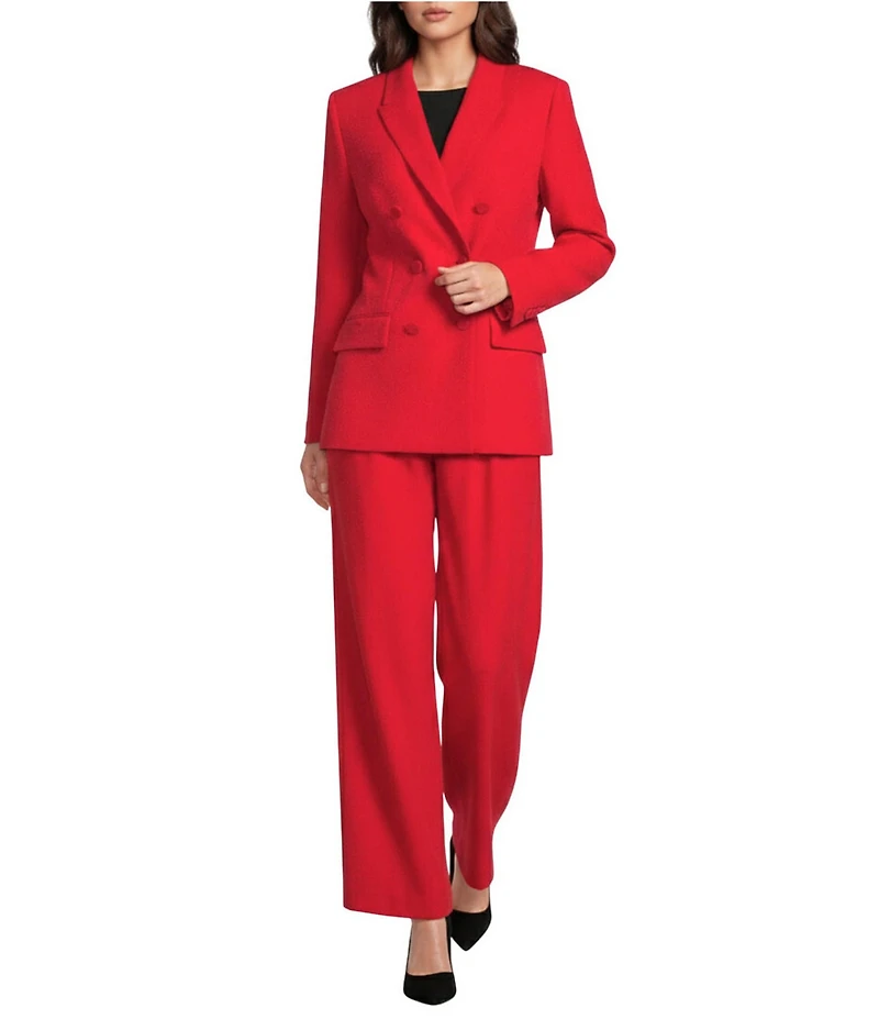 Gibson & Latimer Woven High Rise Pleated Front Wide Leg Coordinating Trousers