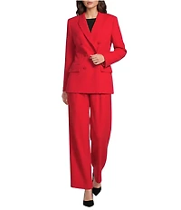 Gibson & Latimer Woven High Rise Pleated Front Wide Leg Coordinating Trousers