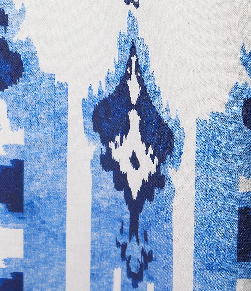 Gibson & Latimer Woven Linen Mixed Print V-Neck Sleeveless Mini Dress