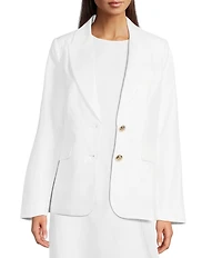 Gibson & Latimer Woven Linen Notch Lapel Long Sleeve Single Breasted Coordinating Blazer