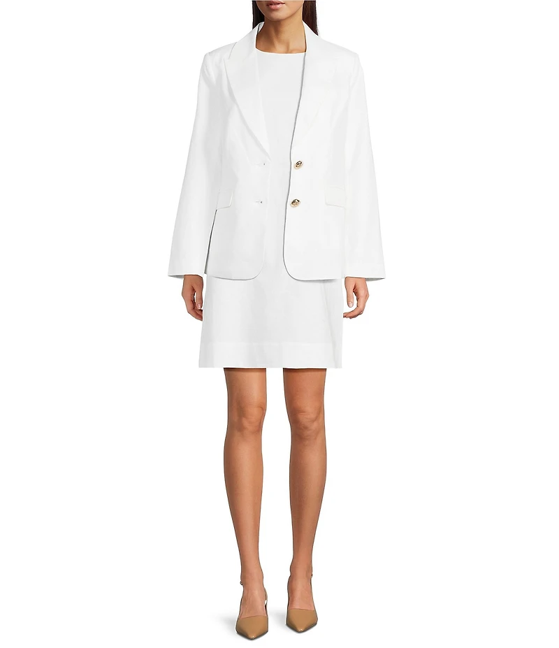 Gibson & Latimer Woven Linen Notch Lapel Long Sleeve Single Breasted Coordinating Blazer