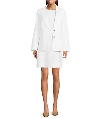 Gibson & Latimer Woven Linen Notch Lapel Long Sleeve Single Breasted Coordinating Blazer