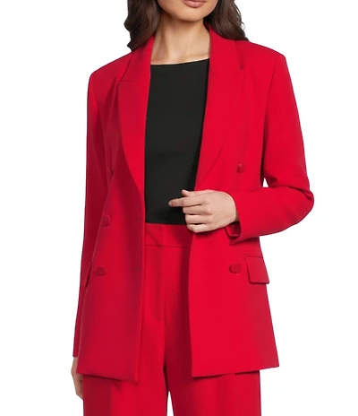 Gibson & Latimer Woven Notch Lapel Long Sleeve Double Breasted Coordinating Blazer