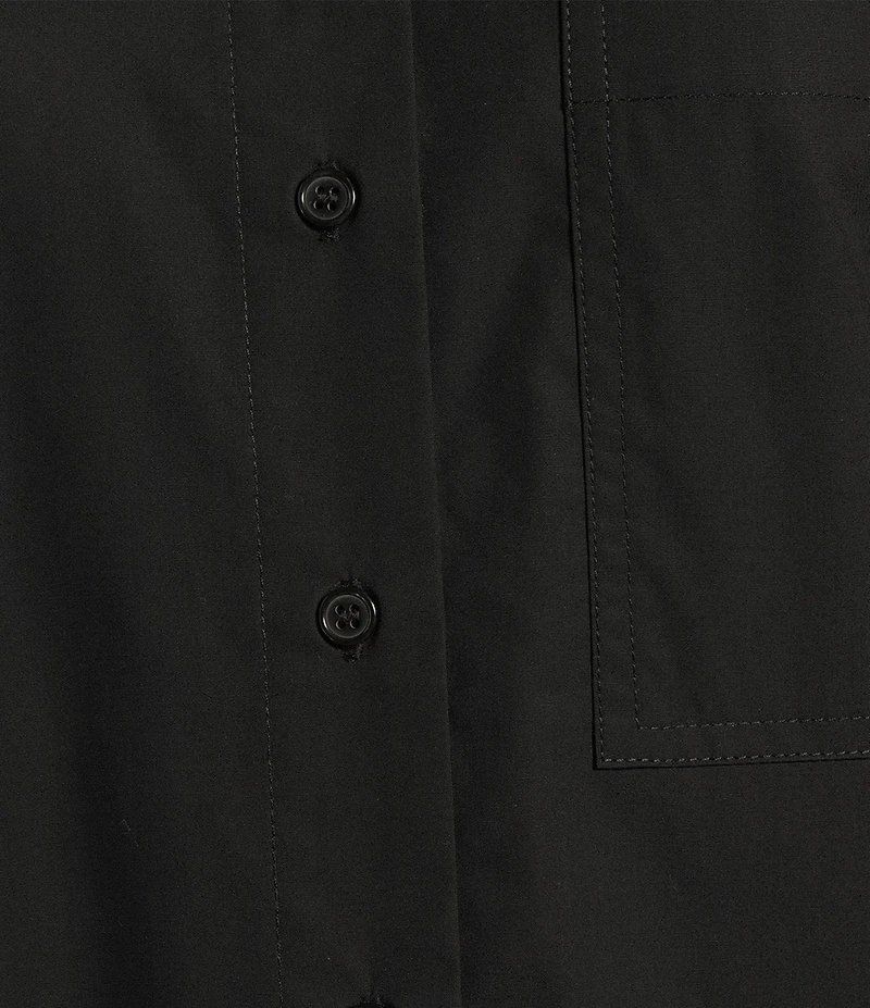 Gibson & Latimer Woven Point Collar Cap Dolman Sleeve Circle Button Front Shirt