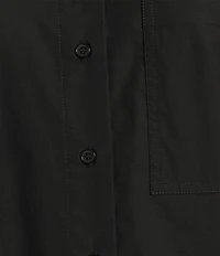 Gibson & Latimer Woven Point Collar Cap Dolman Sleeve Circle Button Front Shirt