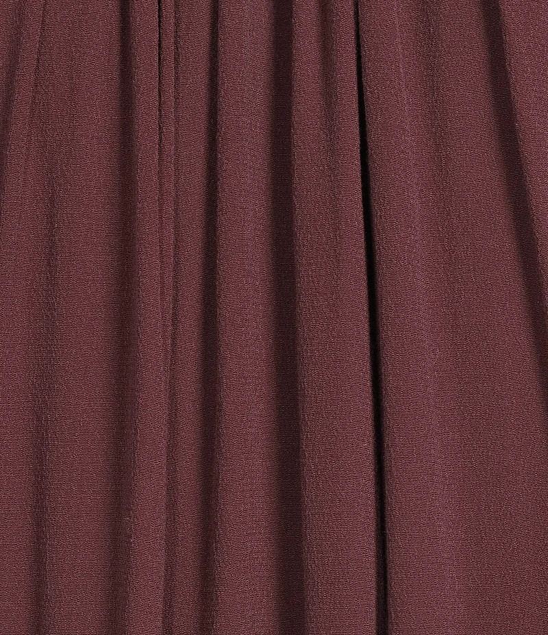 Gibson & Latimer Woven Ruched Ruffle Tie Mock Neck Long Peasant Bell Sleeve Blouse