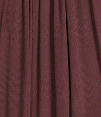 Gibson & Latimer Woven Ruched Ruffle Tie Mock Neck Long Peasant Bell Sleeve Blouse