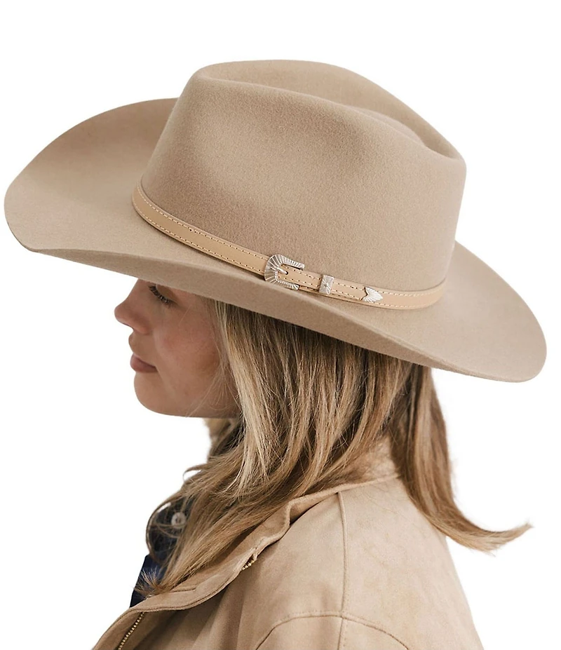 Gigi Pip Dean Rancher Leather Buckle Band Wool Cowboy Hat