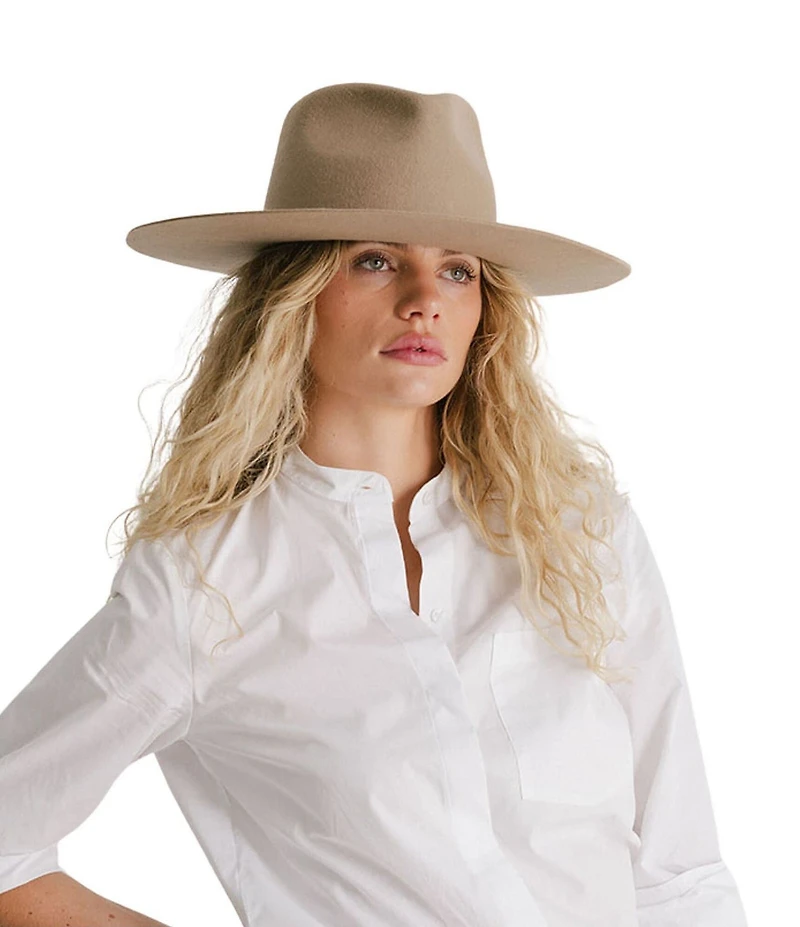 Gigi Pip Wesley Wide Brim Wool Fedora Hat